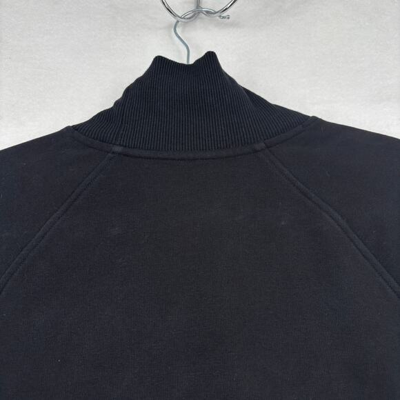 Athleta Sweatshirt Size XS Black Mock Neck Side Hem Zippers Oversized Pockets - Picture 10 of 13